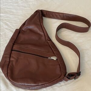 AmeriBags Brown Leather Sling Bag